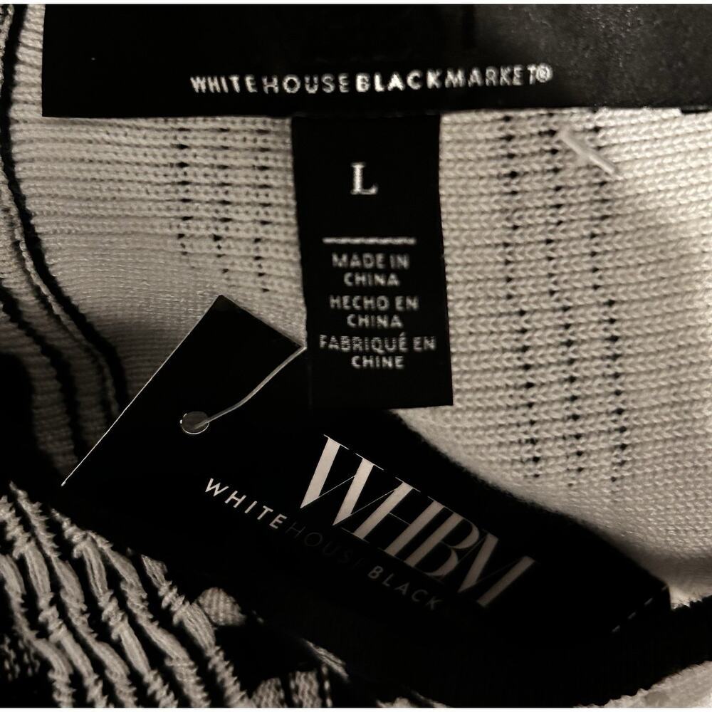 WHBM Black & White Patterned Sleeveless Knit Sweater Tank Top Size Large NWT - Picture 5 of 5